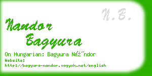nandor bagyura business card